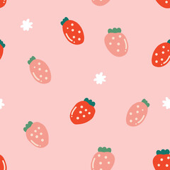 Cute Pink Strawberry Patch Pattern
