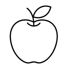 Simple Line Art Apple Icon: Clean, Minimalist, and Modern Fruit Graphic