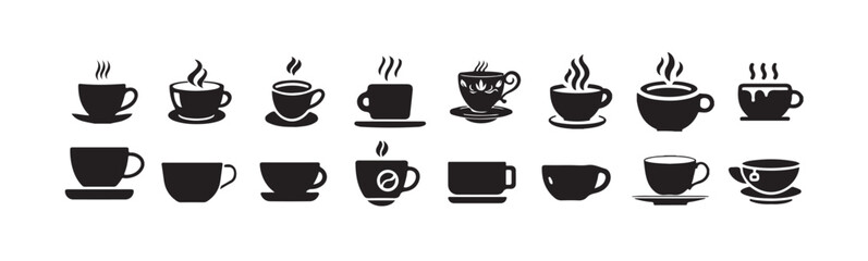 Classic Hot steaming coffee icon, Simple and minimalistic design for coffee,  Vector illustration EPS 10.
