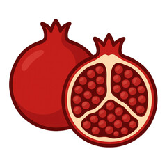 Flat Simple Illustration of Pomegranate
