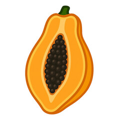 Flat Simple Illustration of Papaya