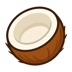 Flat Simple Illustration of Coconut