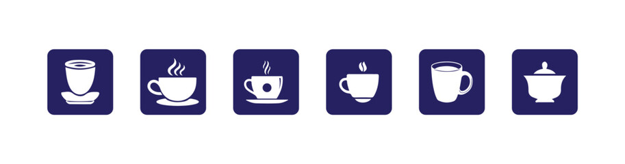 Coffee cup vector icons set, Coffee cup icon,  coffee sign and symbol,  Vector illustration EPS 10.