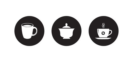 Cup icon set, Coffee cup icon, Mocha symbol, tea cup illustration sign collection, Vector illustration EPS 10.