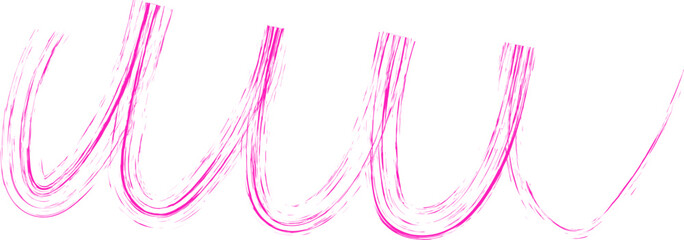 Squiggled, organic, textured and curved brush line, with a relaxed and handmade look, forming loops