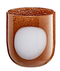 Orange cylindrical glass cut out isolated transparent background