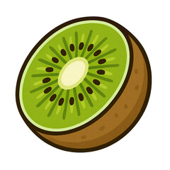 Flat Simple Illustration of Kiwi