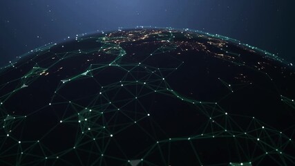 abstract globe background business tech visual of digital world data connection network global - Powered by Adobe