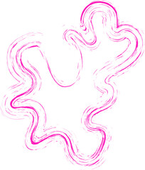 Squiggled, curved, textured and organic brush line, with a relaxed and handmade look, forming waves