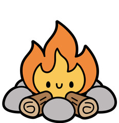 chibi fire pit - layered cut file -