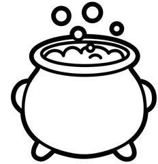 simple cauldron, layered cut file - halloween clip art