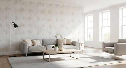Fototapeta premium Modern and creative living room wallpaper design collection featuring minimalist, natural, artistic, luxury, and futuristic patterns perfect for stylish home interior decoration and wall background 