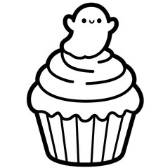cute halloween spooky cupcake - layered cut file - ghost clip art