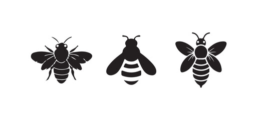 Bee icon vector, bumble bee drawing, insect line art, bee graphic design, Vector illustration EPS 10.