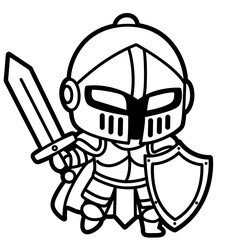 chibi knight - layered cut file - fantasy clip art
