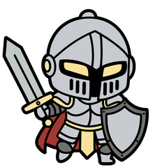 chibi knight - layered cut file - fantasy clip art