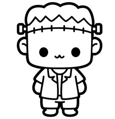 chibi frankenstein monster - layered cut file - halloween clip art