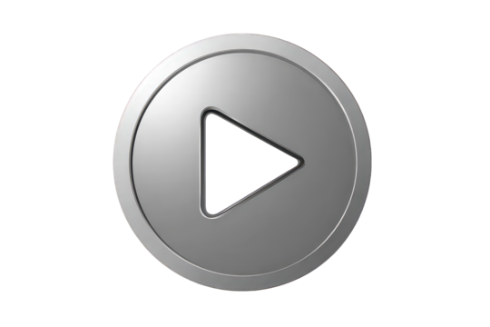Silver Play Button Icon