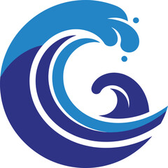 Ocean Wave Graphic Design Illustration.
