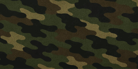 Fototapeta premium Seamless green and brown military camouflage pattern texture background for army soldier uniform design