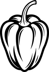 Habanero, vector line art icon ,black and white , white background