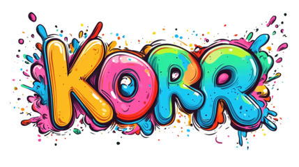  Multi-colored letters on a white background