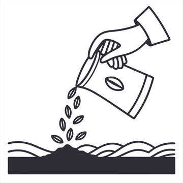 Minimal flat icon of a hand holding or dropping something