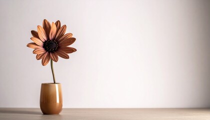 flowers in vase with white space