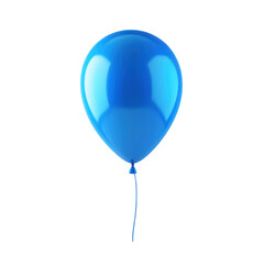 A blue balloon floating gracefully against a clean white background. symbolizing celebration and joy. perfect for party themes or festive occasions