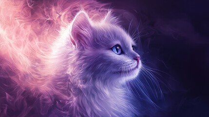 Pastel cat illustration