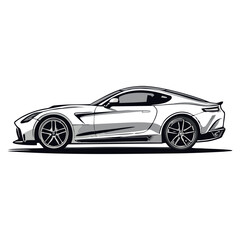 Fototapeta premium Stylish SUV Car Illustration – Modern Black and White Vector Artwork