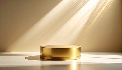 Obraz premium Golden Display Platform with Soft Window Light