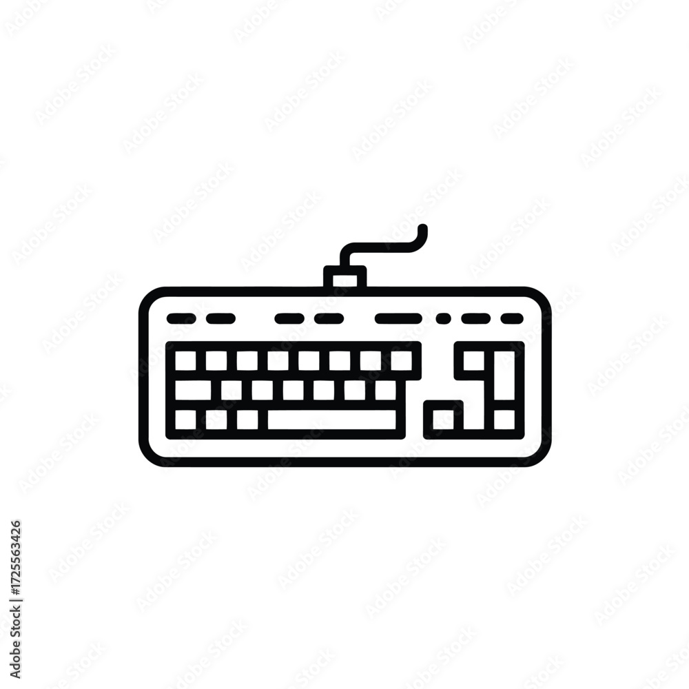 Fototapete black and white keyboard icon for computer user interface symbol and input device graphic