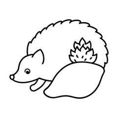 Christmas Coloring Book Vector | Hedgehog Cozy in Christmas Glove Nest