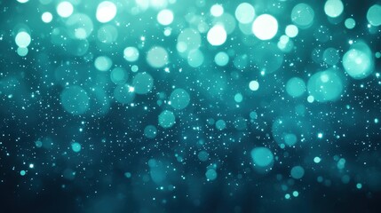 A serene abstract background featuring shimmering teal bubbles and light effects, creating a dreamy, underwater atmosphere.