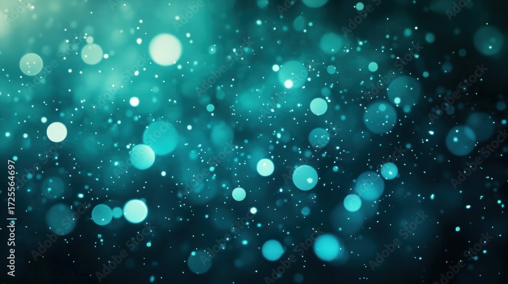 Aufkleber a mesmerizing abstract background featuring shimmering turquoise and blue bokeh circles, creating a 