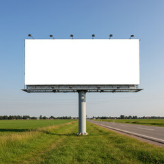 Obraz premium Large blank outdoor billboard on roadside for advertising mockup