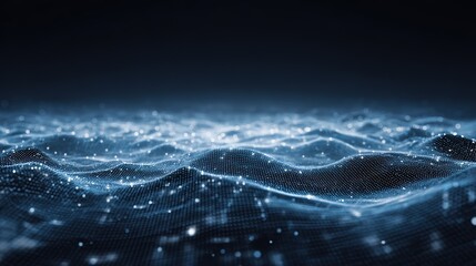 Studio-Lit Data Map, Blue Silver Nodes, Abstract Concept