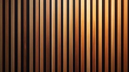 Fototapeta premium A wooden panel featuring vertical stripes in various shades, creating a warm and textured visual effect.