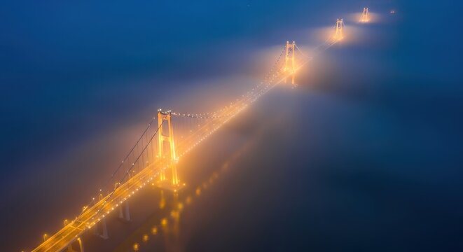 Abstract warm light flares against a deep blue abstract background in a digital art style