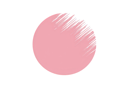 Abstract Pink Circle with White Brushstrokes - Powered by Adobe