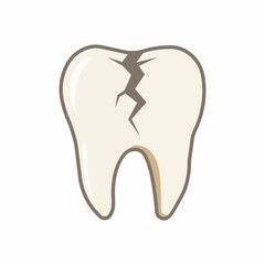 Cracked molar, painful dental emergency.