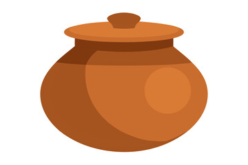 clay pot on a white background