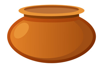 clay pot isolated on white