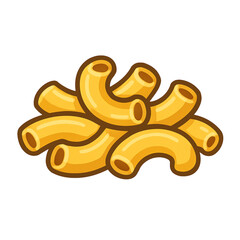 Flat Simple Illustration of Macaroni