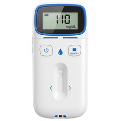 Handheld Digital Blood Test Kit with Display Screen, Front View, isolated on transparent background png