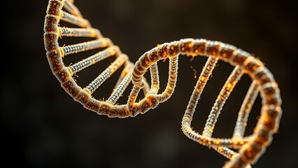 A DNA helix woven from mathematical formulas, entwining all known life within its spiral.