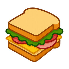 Flat Simple Illustration of Sandwich