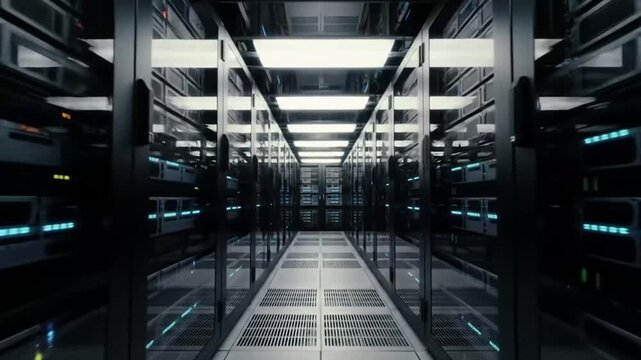 Data Center Server Room: Technology Infrastructure and Network