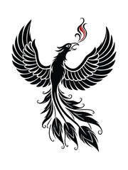 Vector Design of a Mystical Phoenix Rising with Sp New